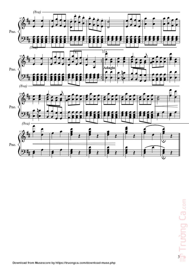 Page 3 of the piano sheet music PDF - Can Can Sheet Piano by Nejakej.Honza1