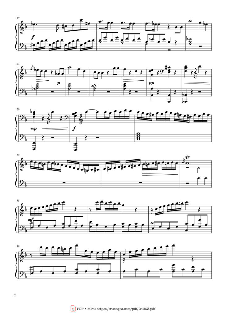 Page 2 of the piano sheet music PDF Piano - Happy Birthday Variations Sheet Piano by Piano Ninja