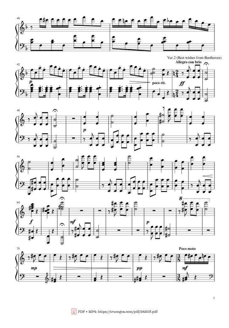 Page 3 of the piano sheet music PDF Piano - Happy Birthday Variations Sheet Piano by Piano Ninja