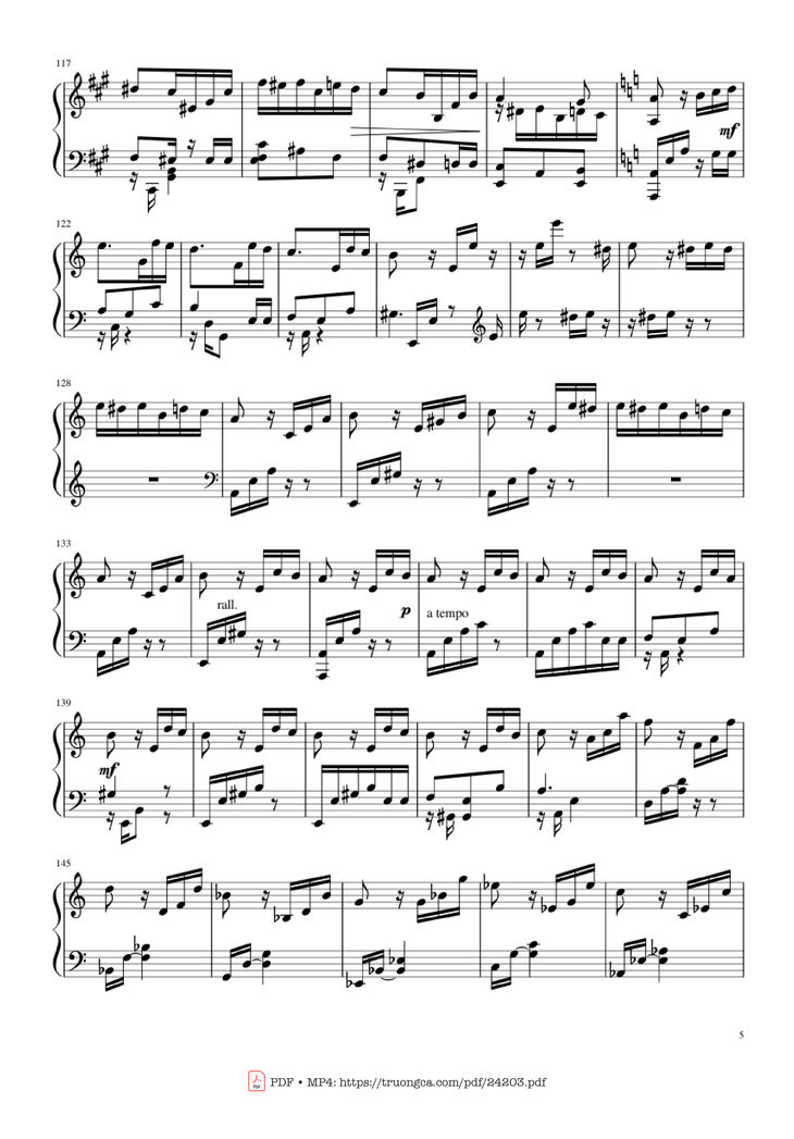 Page 5 of the piano sheet music PDF Piano - Happy Birthday Variations Sheet Piano by Piano Ninja