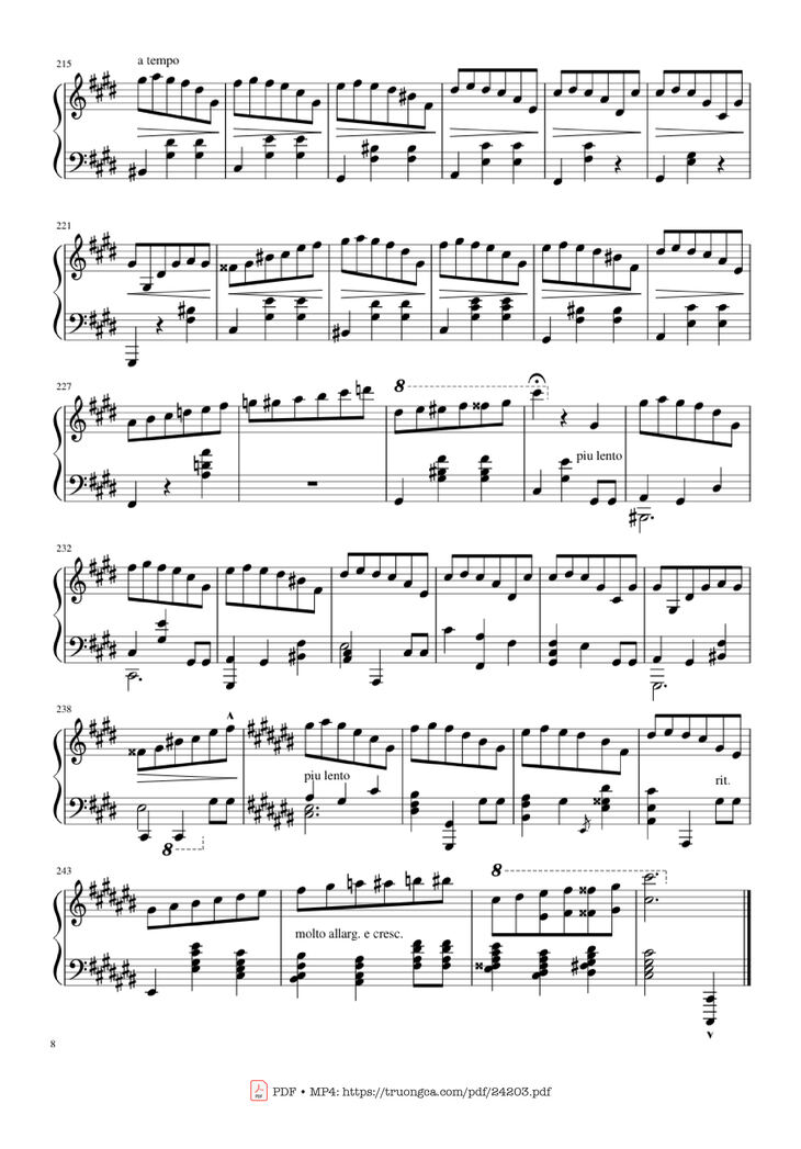 Page 8 of the piano sheet music PDF Piano - Happy Birthday Variations Sheet Piano by Piano Ninja