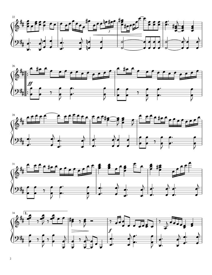 Page 2 of the piano sheet music PDF - Beethoven Virus OST (Passion) Sheet Piano by Vũ Dũng