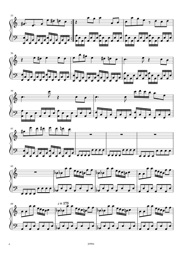 Page 4 of the piano sheet music PDF - undertale lastbreath phase 3 Sheet Piano by Gmjlovely