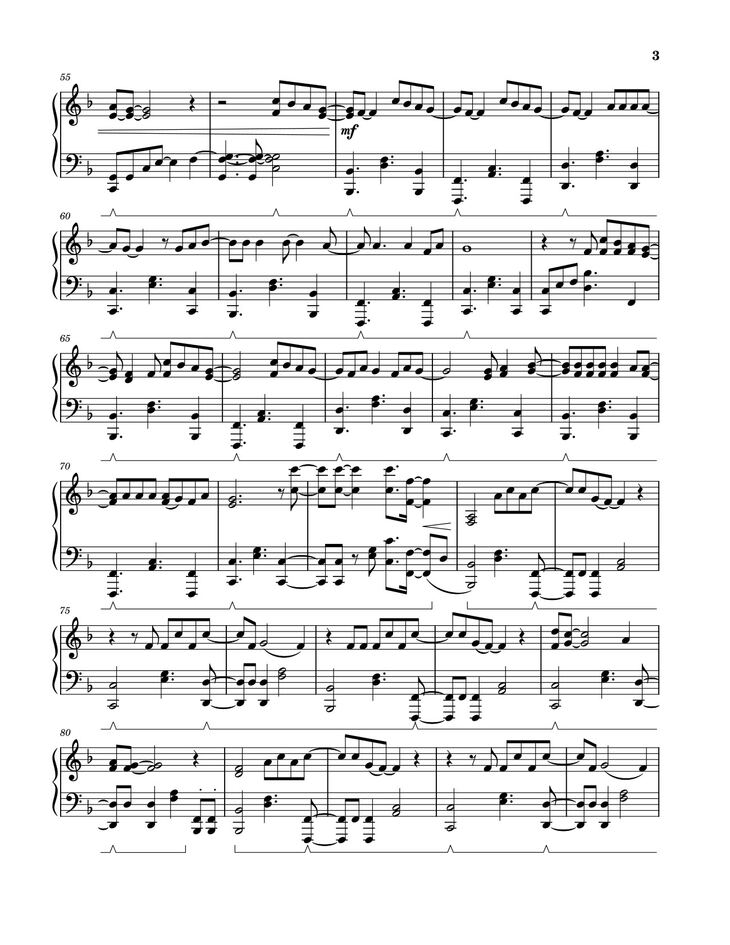 Page 3 of the piano sheet music PDF - Never – Tasha Layton (Solo Piano Arrangement) by Written by Tasha Layton