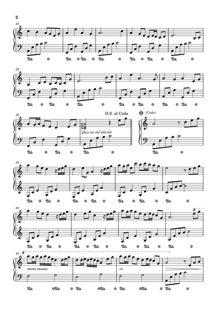 Page 2 of the piano sheet music PDF - WINDY HILL Sheet Piano by Minhthomas