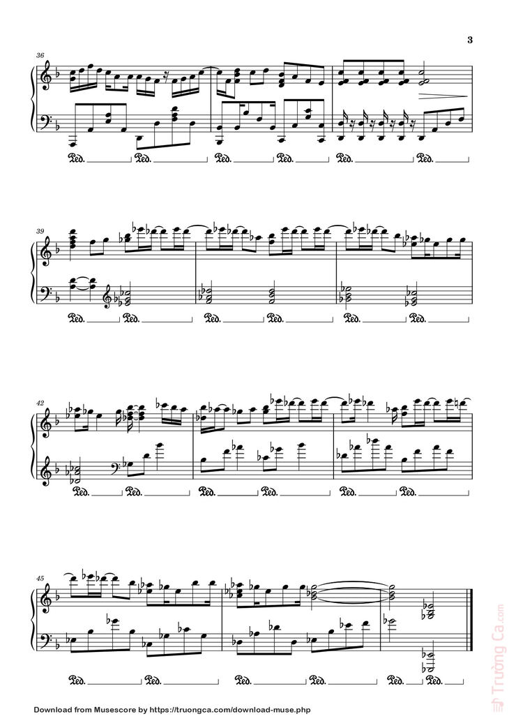 Page 3 of the piano sheet music PDF - Gió Nổi Lên Rồi Sheet Piano by Dangbinh4869
