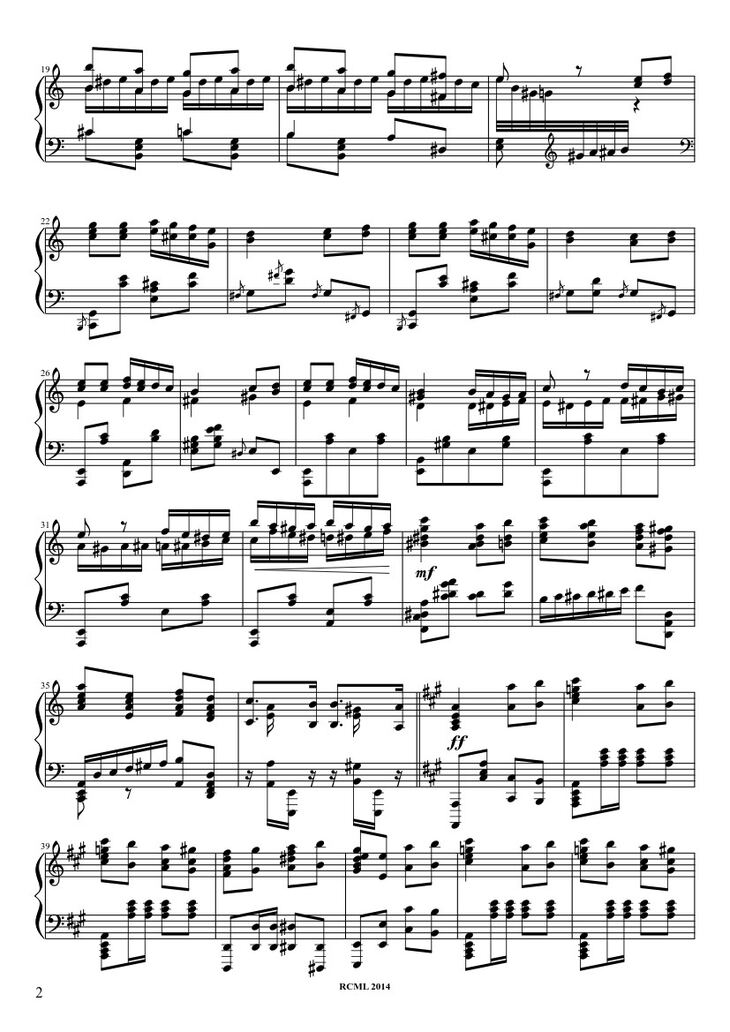 Page 2 of the piano sheet music PDF - Turkish March Sheet Piano by Ravllave