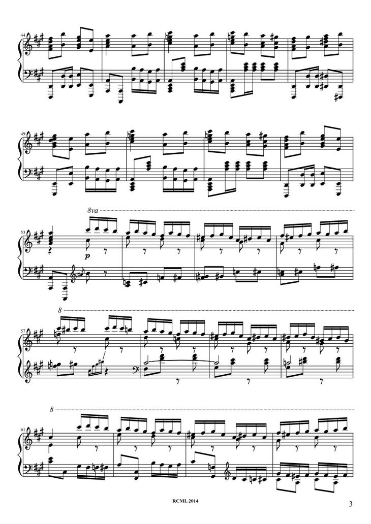 Page 3 of the piano sheet music PDF - Turkish March Sheet Piano by Ravllave