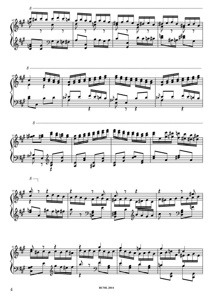 Page 4 of the piano sheet music PDF - Turkish March Sheet Piano by Ravllave