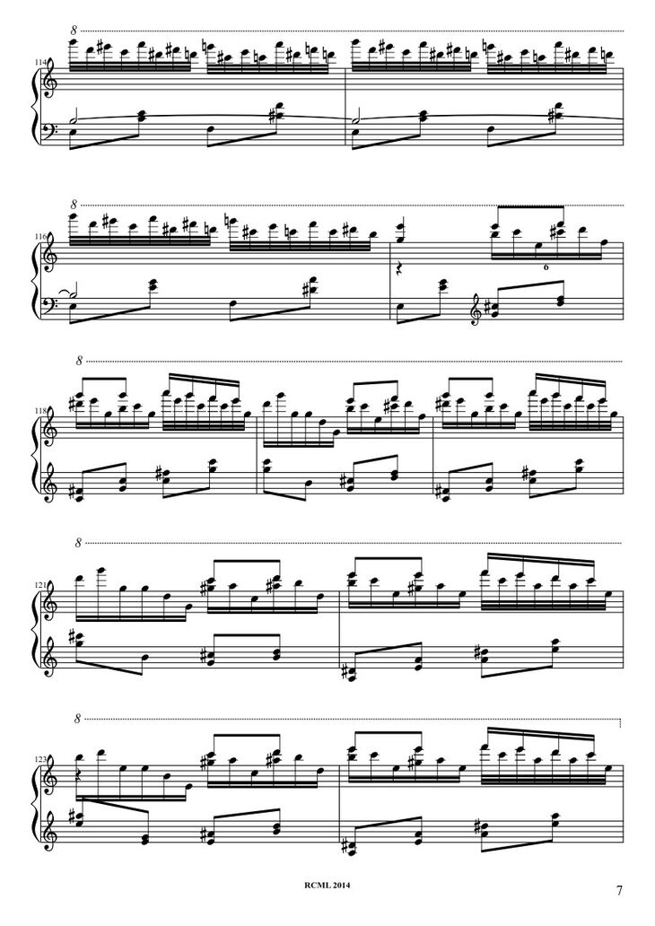 Page 7 of the piano sheet music PDF - Turkish March Sheet Piano by Ravllave
