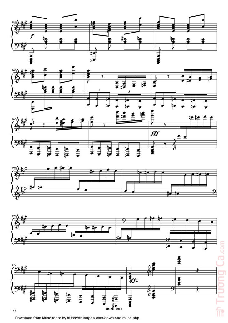 Page 10 of the piano sheet music PDF - Turkish March Sheet Piano by Ravllave