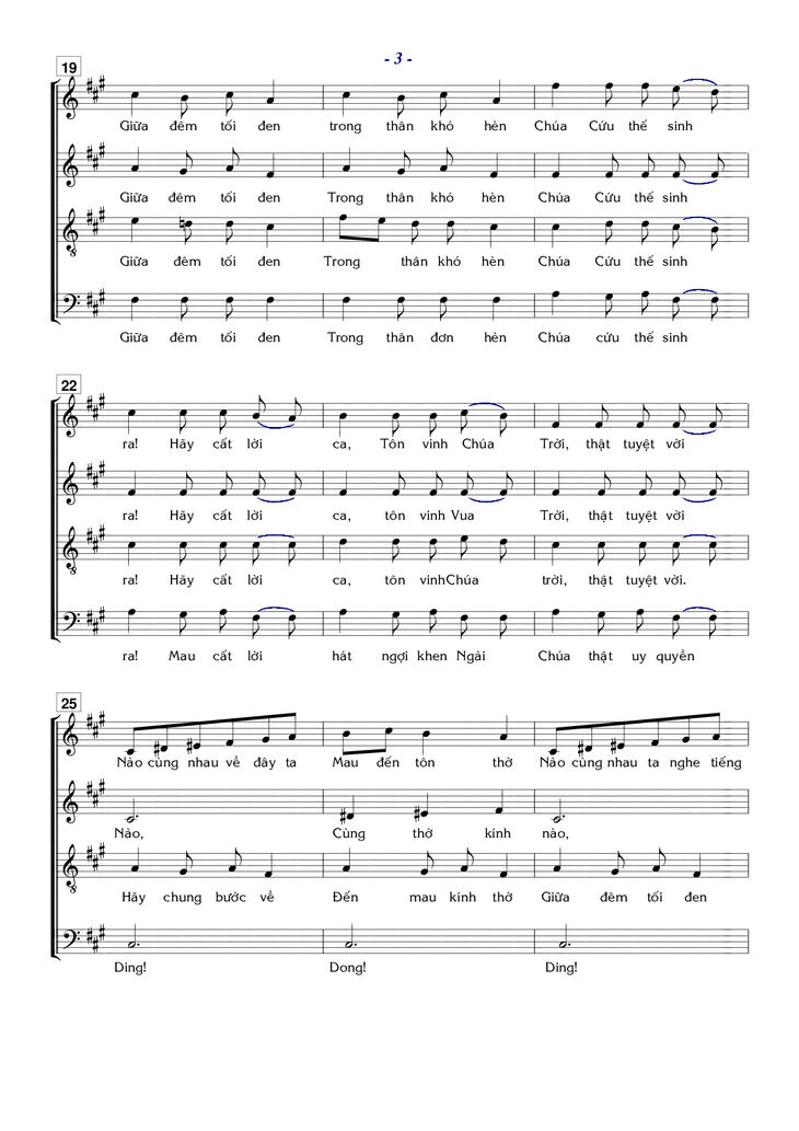 Page 3 of the piano sheet music PDF - Tiếng Chuông Sinh Nhật by Nguyễn Bách