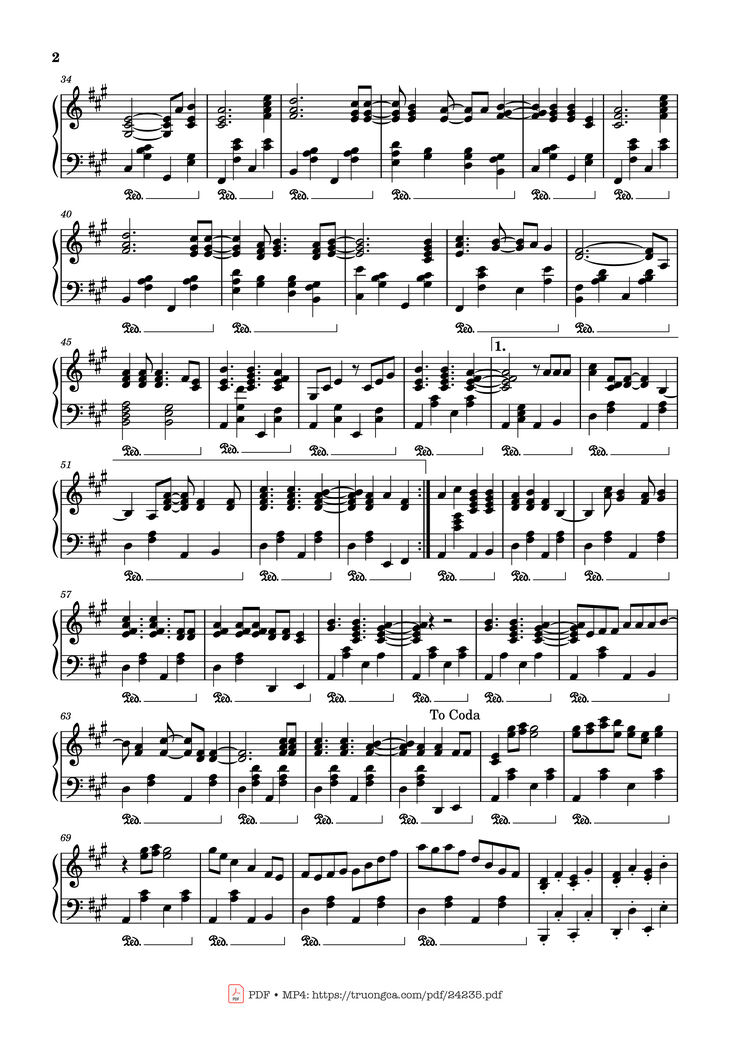 Page 2 of the piano sheet music PDF - Driving home for Christmas Sheet Piano by OliverKmusic