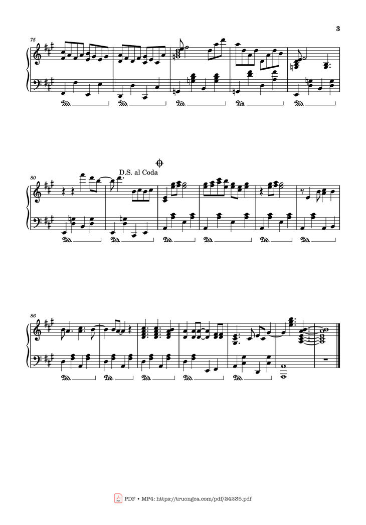 Page 3 of the piano sheet music PDF - Driving home for Christmas Sheet Piano by OliverKmusic