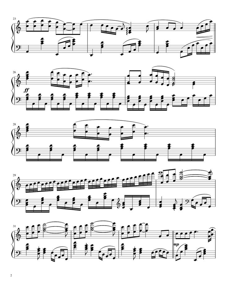 Page 2 of the piano sheet music PDF - Người Tình Mùa Đông Sheet Piano by Minhjirachi