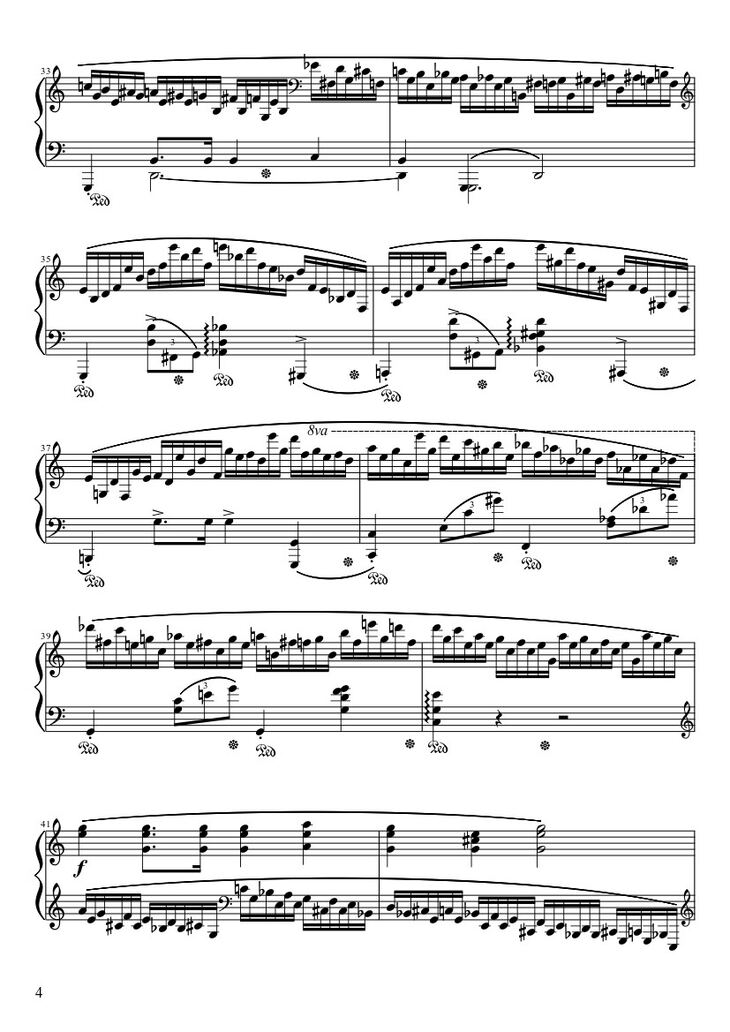 Page 4 of the piano sheet music PDF - Étude Opus 25 No. 11 in A Minor “Winter Wind” Sheet Piano by Frédéric François Chopin