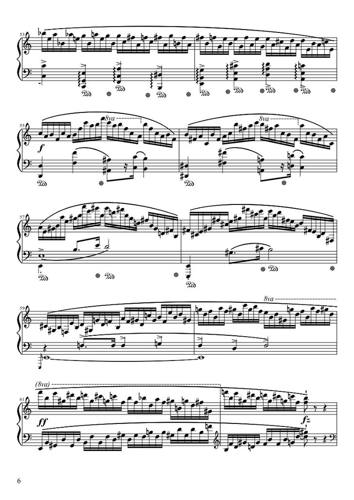 Page 6 of the piano sheet music PDF - Étude Opus 25 No. 11 in A Minor “Winter Wind” Sheet Piano by Frédéric François Chopin