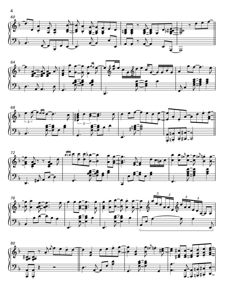 Page 4 of the piano sheet music PDF - Người Hãy Quên Em Di Sheet Piano by Khac Hung