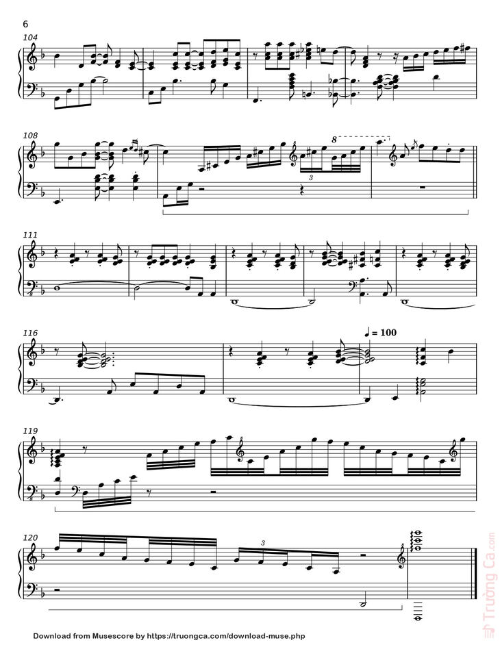 Page 6 of the piano sheet music PDF - Người Hãy Quên Em Di Sheet Piano by Khac Hung