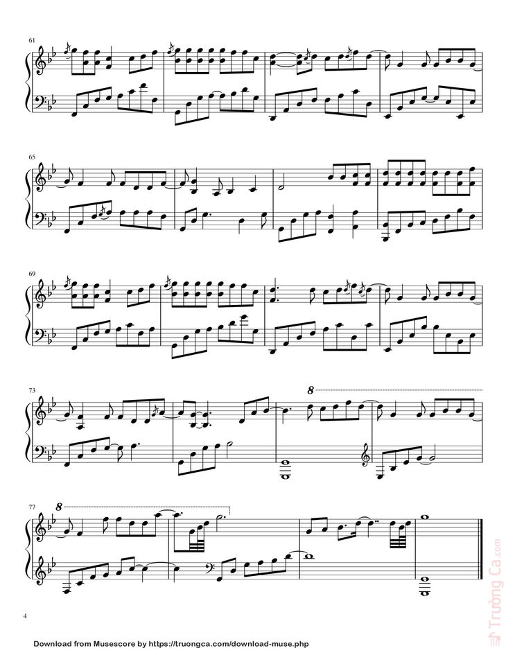 Page 4 of the piano sheet music PDF - Phai Dấu Cuộc Tình Sheet Piano by Nhạc Hoa lời Việt