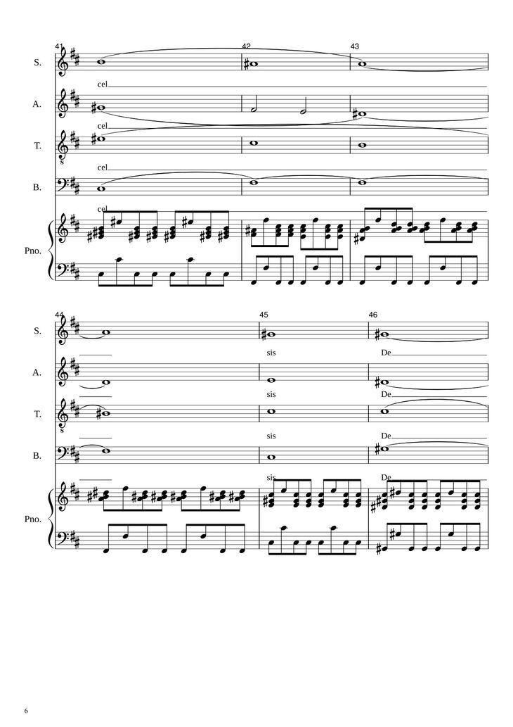 Page 6 of the piano sheet music PDF - Gloria in excelsis Deo (SATB) by Antonio Vivaldi