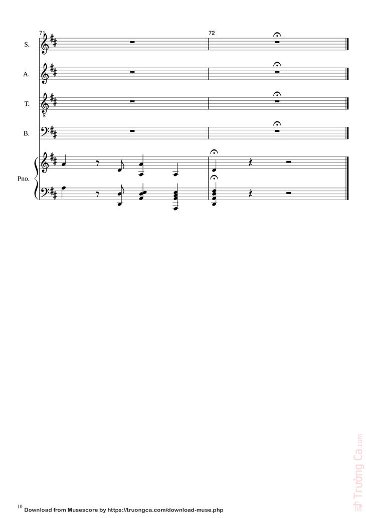 Page 10 of the piano sheet music PDF - Gloria in excelsis Deo (SATB) by Antonio Vivaldi