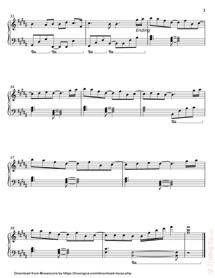 Page 3 of the piano sheet music PDF Piano - Bạch Nguyệt Quang Và No t Chu Sa Sheet Piano by  HOAI NAM