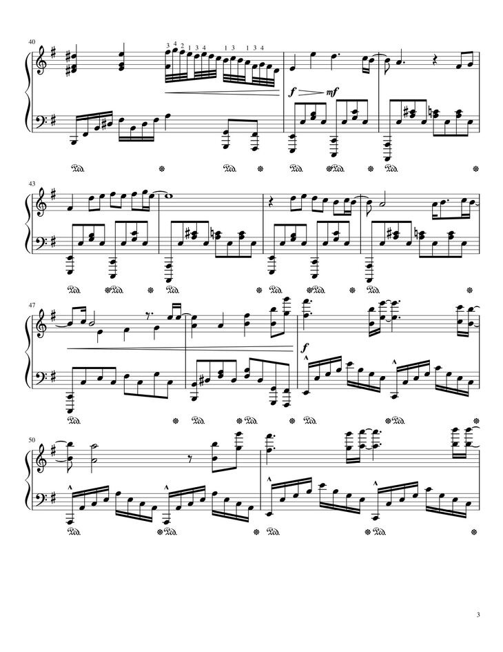 Page 3 of the piano sheet music PDF - No Time To Die Sheet Piano by Nobii_Piano