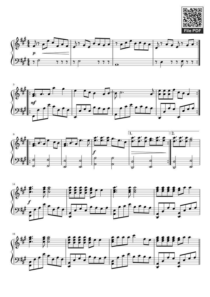 Page 1 of the piano sheet music PDF - Alive - Krewella Sheet Piano by Unregistered_user