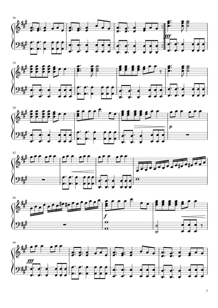 Page 3 of the piano sheet music PDF - Alive - Krewella Sheet Piano by Unregistered_user