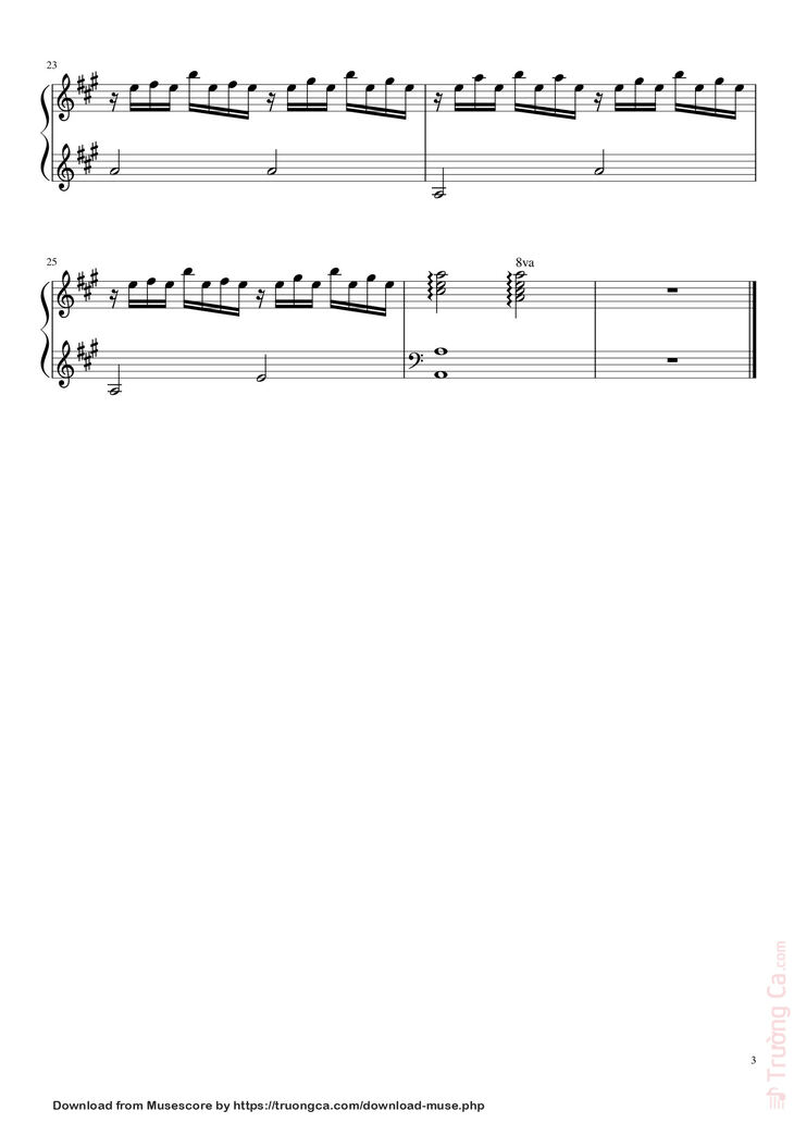 Page 3 of the piano sheet music PDF - Happy New Year Sheet Piano by Johnmacmil@gmail.com