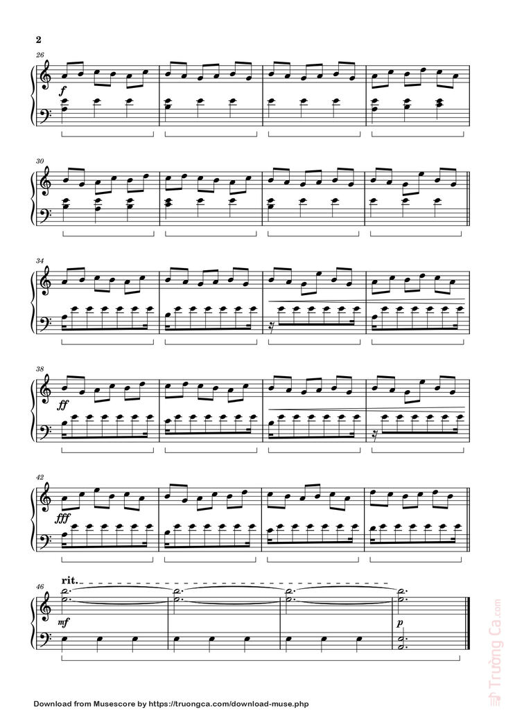 Page 2 of the piano sheet music PDF - Interstellar by Hans Zimmer