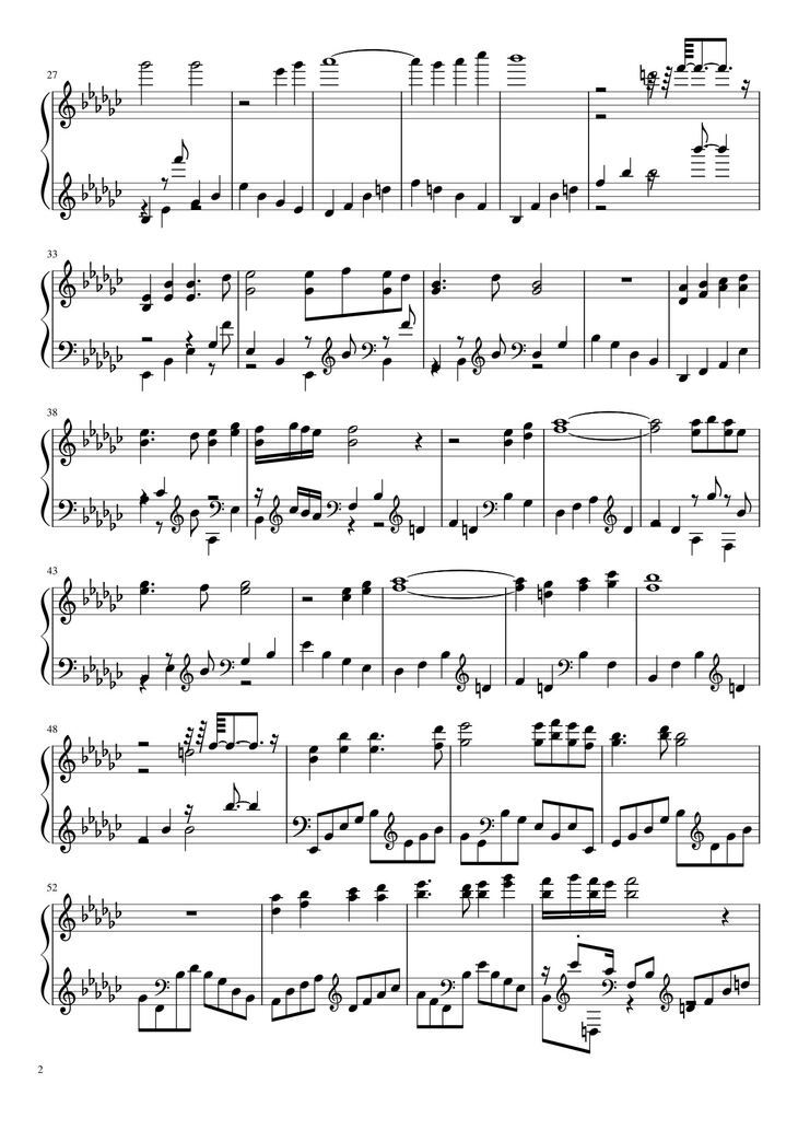Page 2 of the piano sheet music PDF Piano - Tay trái chỉ trăng Sheet Piano by Maihao