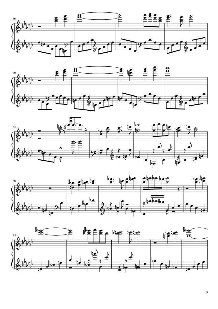 Page 3 of the piano sheet music PDF Piano - Tay trái chỉ trăng Sheet Piano by Maihao