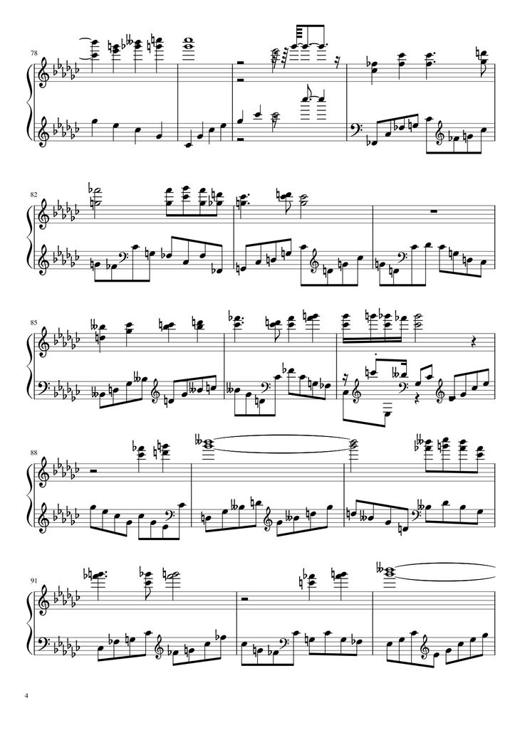 Page 4 of the piano sheet music PDF Piano - Tay trái chỉ trăng Sheet Piano by Maihao