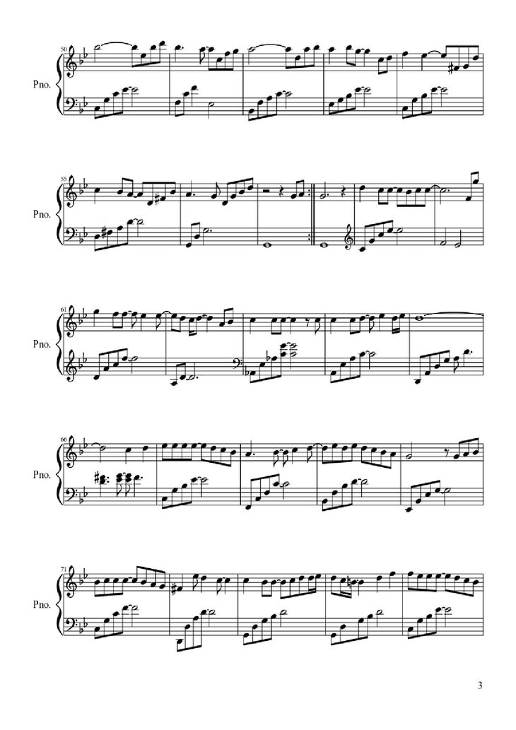Page 3 of the piano sheet music PDF - Winter Sonata by Huong Dao