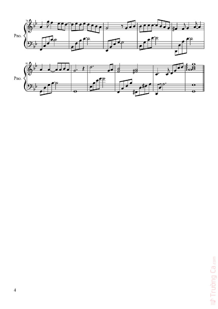 Page 4 of the piano sheet music PDF - Winter Sonata by Huong Dao