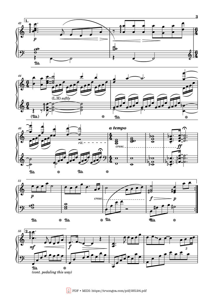 Page 3 of the piano sheet music PDF - Joe Hisaishi - One Summer