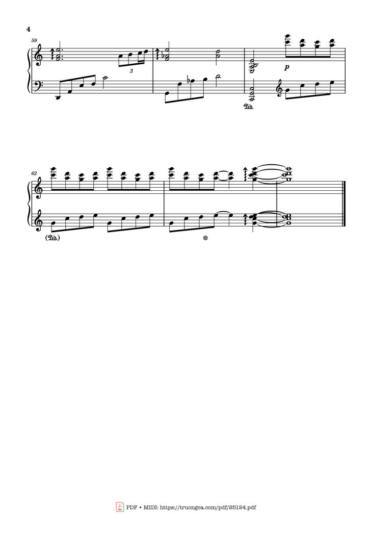 Page 4 of the piano sheet music PDF - Joe Hisaishi - One Summer