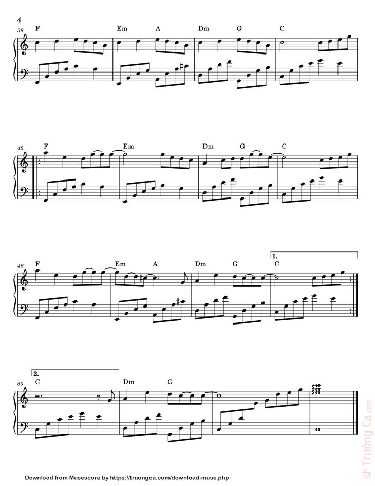 Page 4 of the piano sheet music PDF Piano - Đừng Làm Trái Tim Anh Đau Sheet Piano by Sơn Tùng MTP 