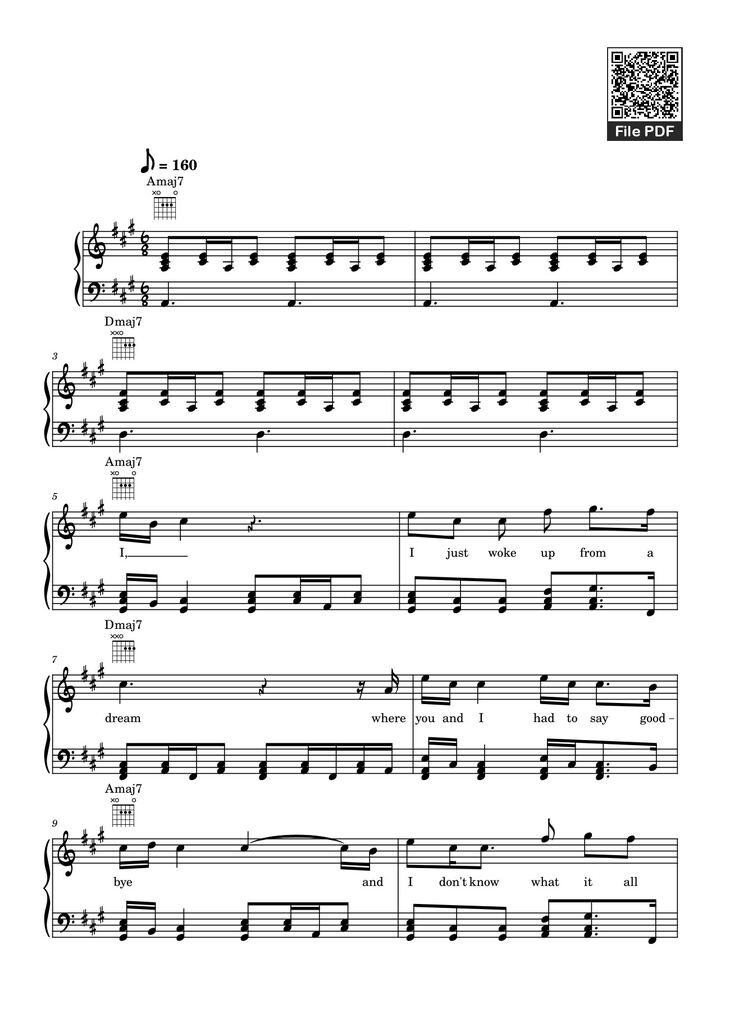 Page 1 of the piano sheet music PDF - Die With A Smile - Bruno Mars And Lady Gaga Sheet Piano by Unregistered_user