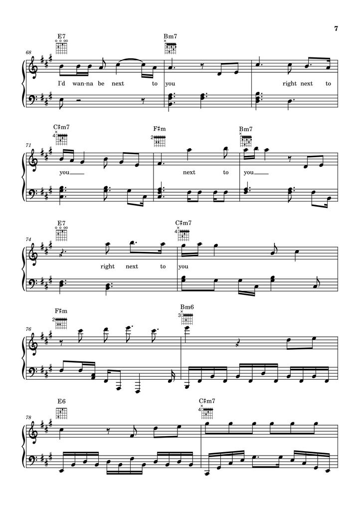 Page 7 of the piano sheet music PDF - Die With A Smile - Bruno Mars And Lady Gaga Sheet Piano by Unregistered_user
