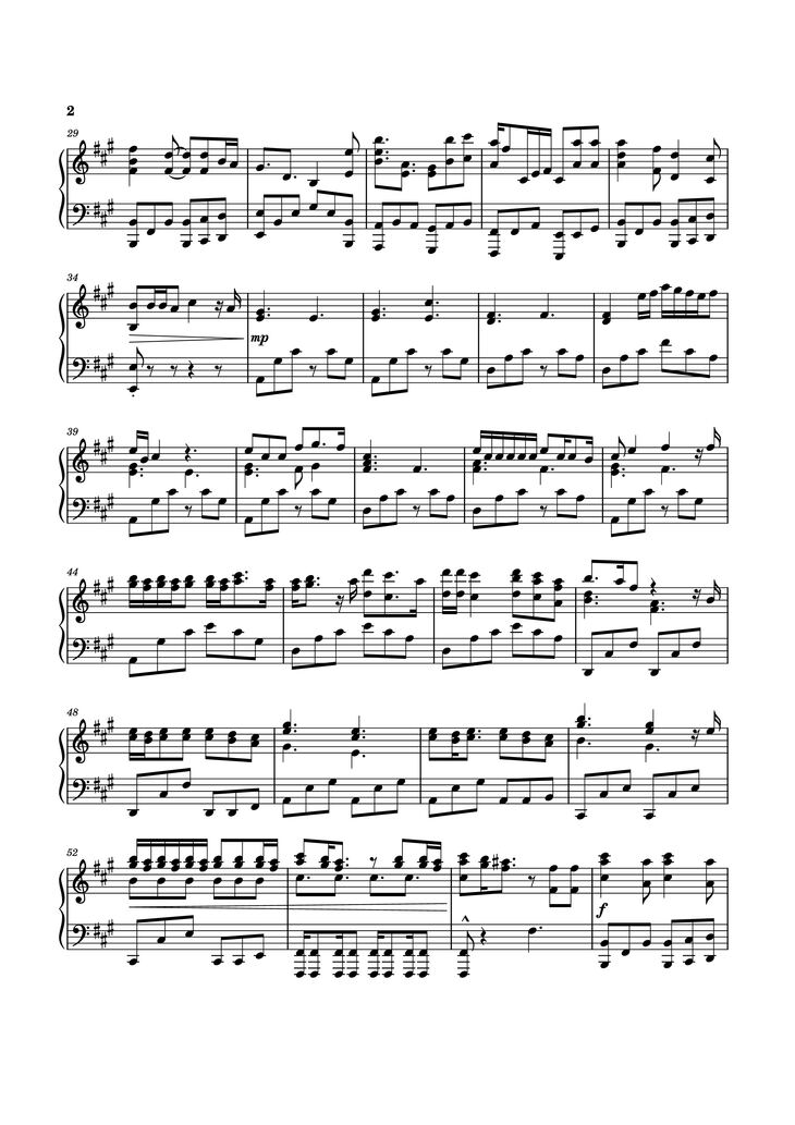 Page 2 of the piano sheet music PDF - Die With A Smile Sheet Piano by Truman3450