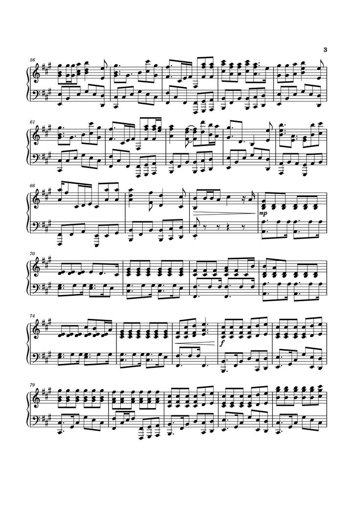 Page 3 of the piano sheet music PDF - Die With A Smile Sheet Piano by Truman3450