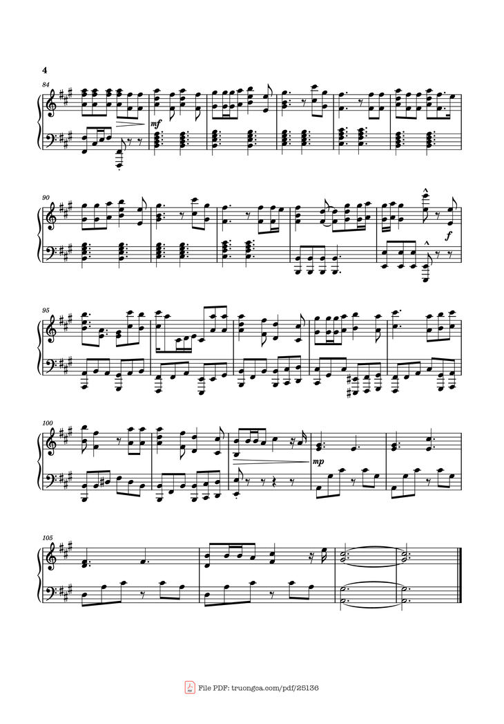 Page 4 of the piano sheet music PDF - Die With A Smile Sheet Piano by Truman3450