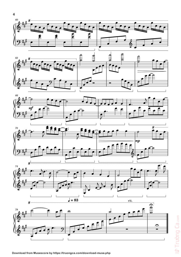 Page 4 of the piano sheet music PDF - Reminisce Sheet Piano by Tony Ann