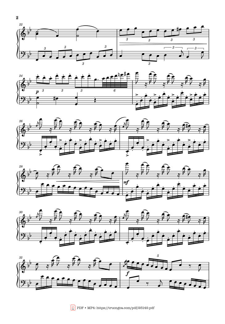 Page 2 of the piano sheet music PDF - Passacaglia, Op. 20 No. 2 by Johan Halvorsen