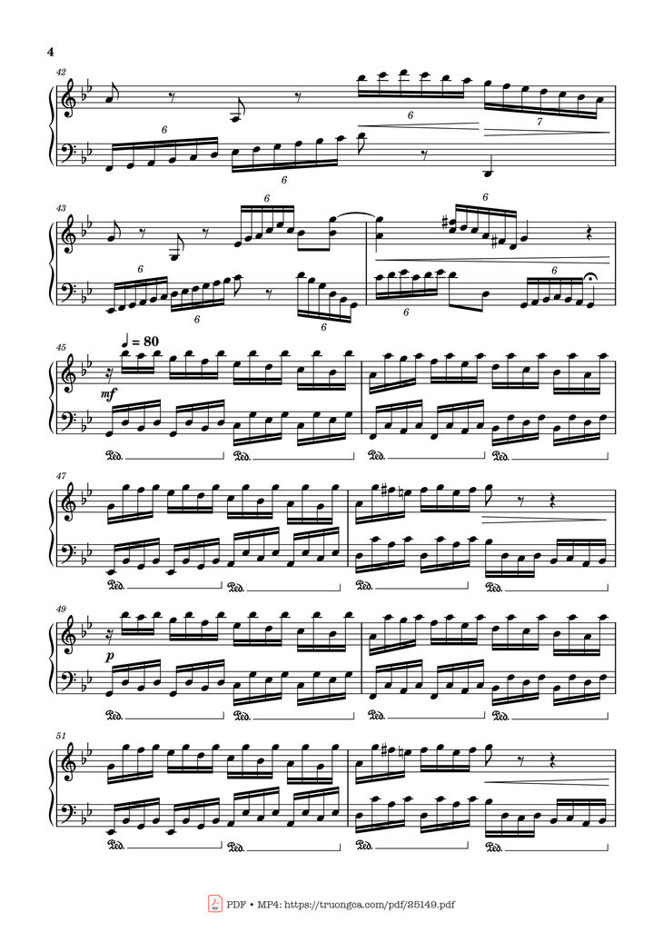 Page 4 of the piano sheet music PDF - Passacaglia, Op. 20 No. 2 by Johan Halvorsen