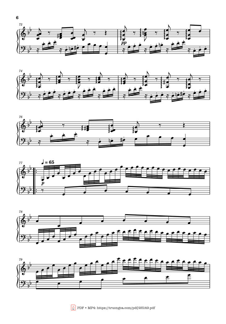 Page 6 of the piano sheet music PDF - Passacaglia, Op. 20 No. 2 by Johan Halvorsen