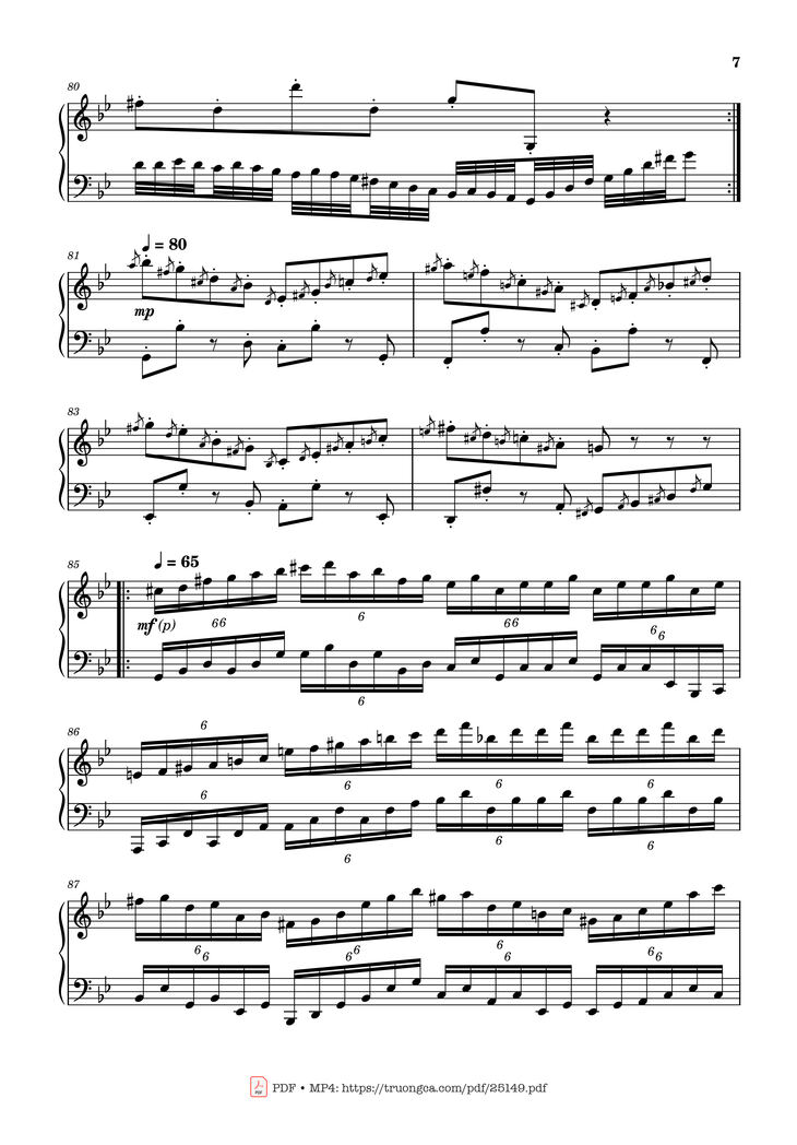 Page 7 of the piano sheet music PDF - Passacaglia, Op. 20 No. 2 by Johan Halvorsen